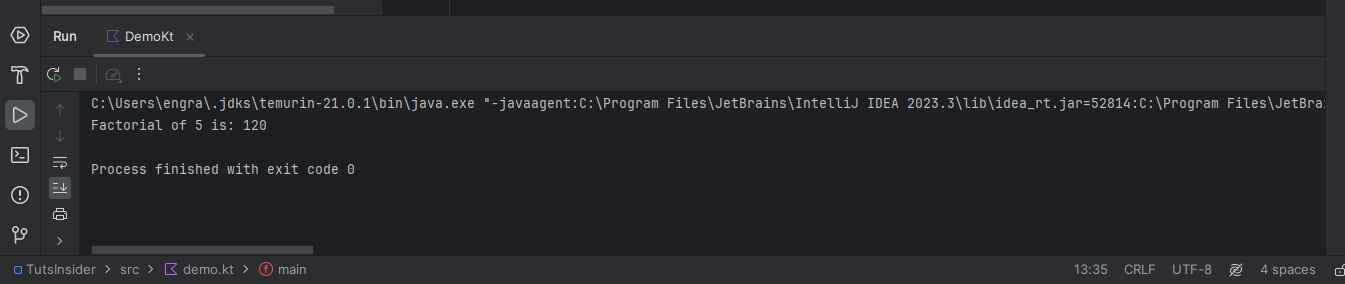 Code Output - Get Started With Kotlin