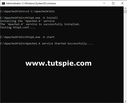PHP Installation - Apache Installation Command Line