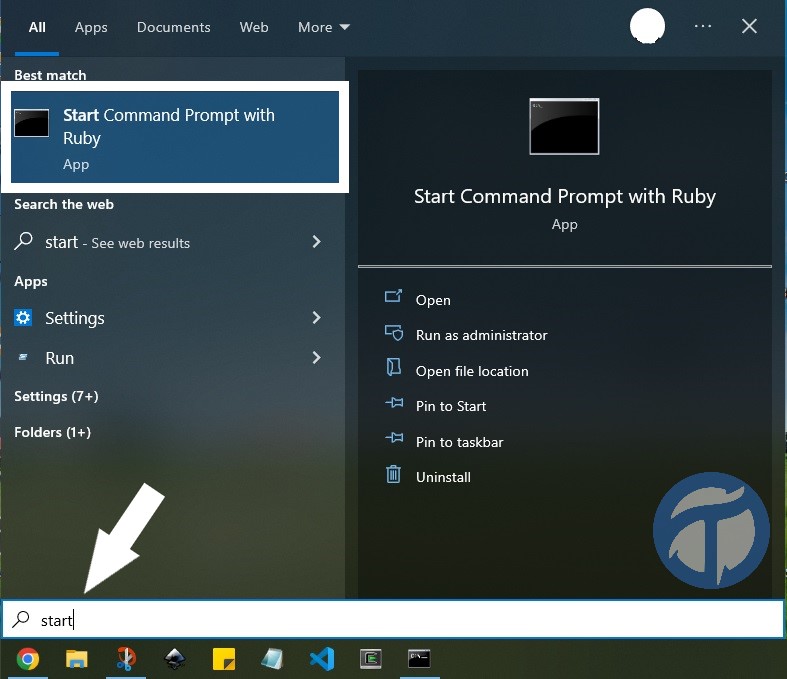 SCSS Installation - Start Command Prompt with Ruby