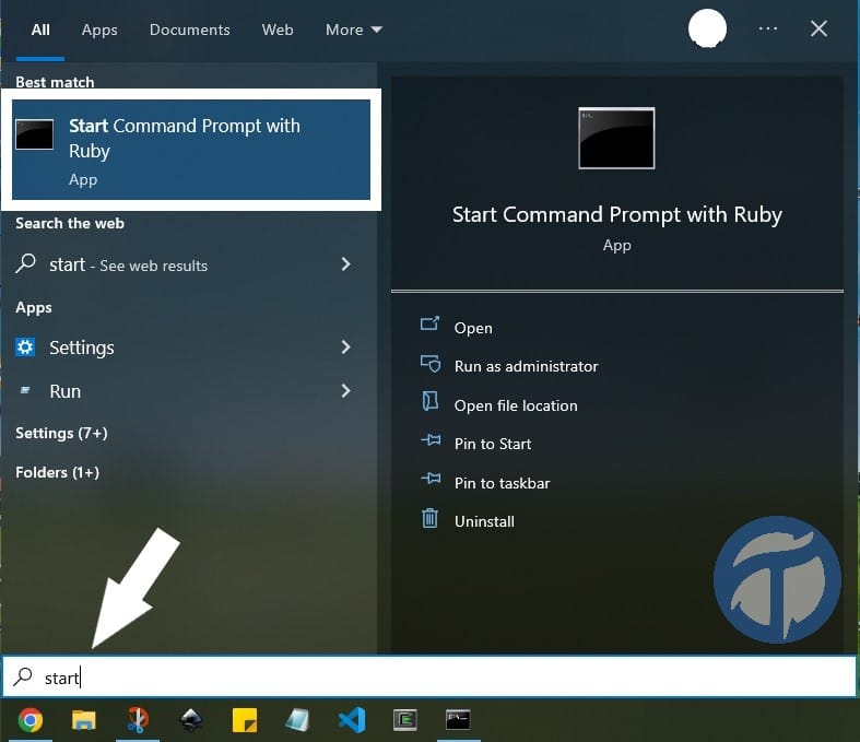 SCSS Installation - Start Command Prompt with Ruby